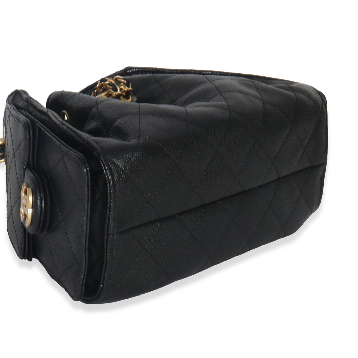 Chanel Black Quilted Caviar Mini  25 Hobo Handbag Handbag clasp