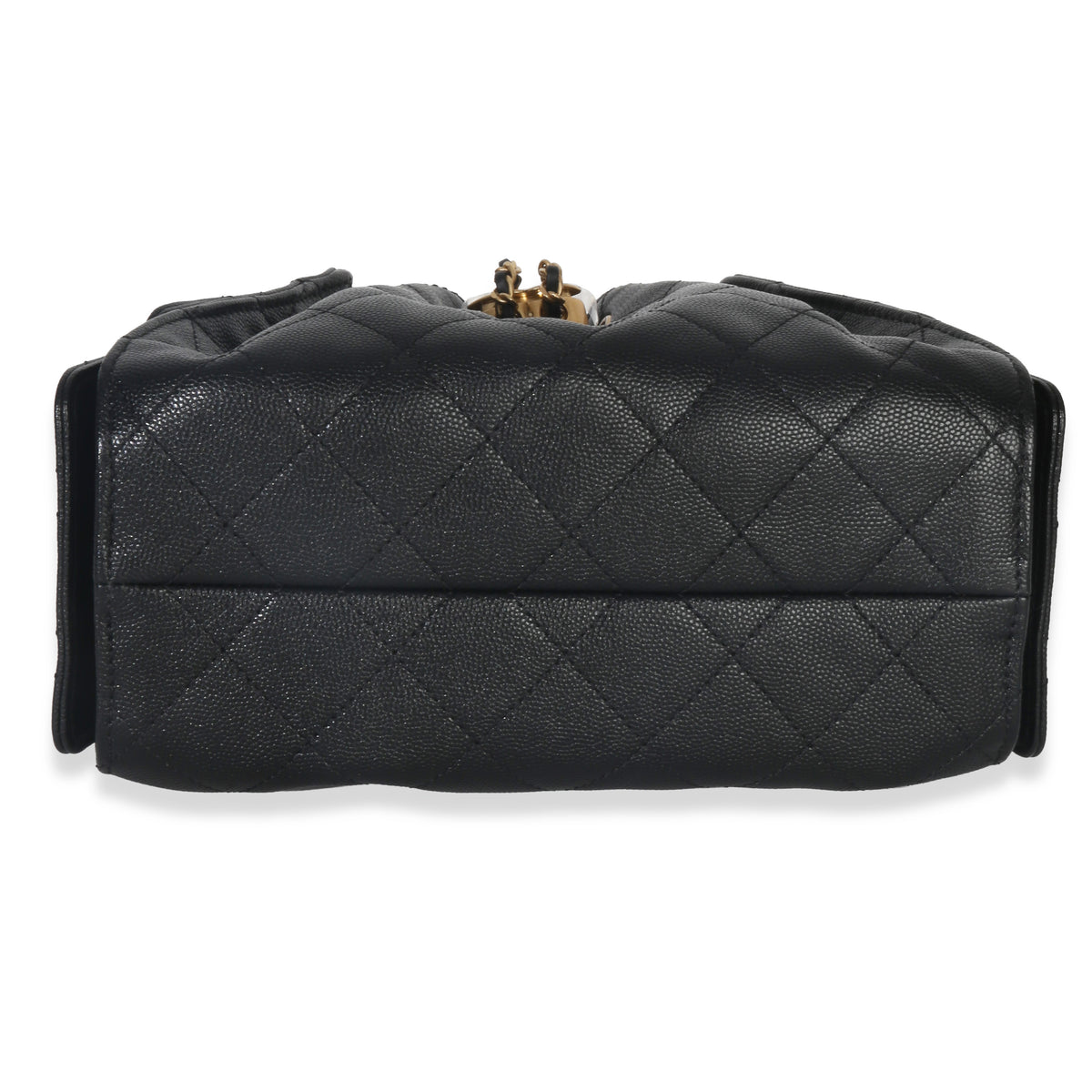 Chanel Black Quilted Caviar Mini  25 Hobo Handbag Handbag stamp