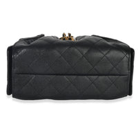Chanel Black Quilted Caviar Mini  25 Hobo Handbag Handbag stamp