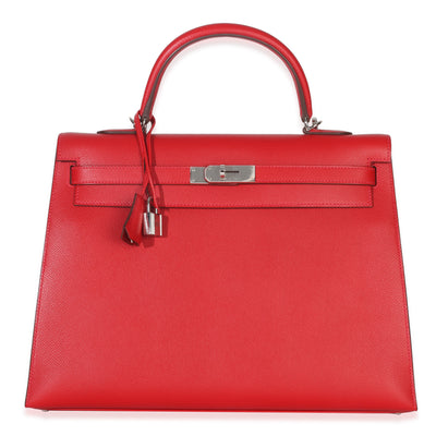 Hermès Rouge Casaque Epsom Sellier Kelly 35 PHW Handbag fv