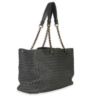 Bottega Veneta Grey Nappa Intrecciato Medium Chain Tote Handbag pv