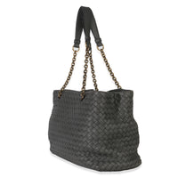 Bottega Veneta Grey Nappa Intrecciato Medium Chain Tote Handbag sv