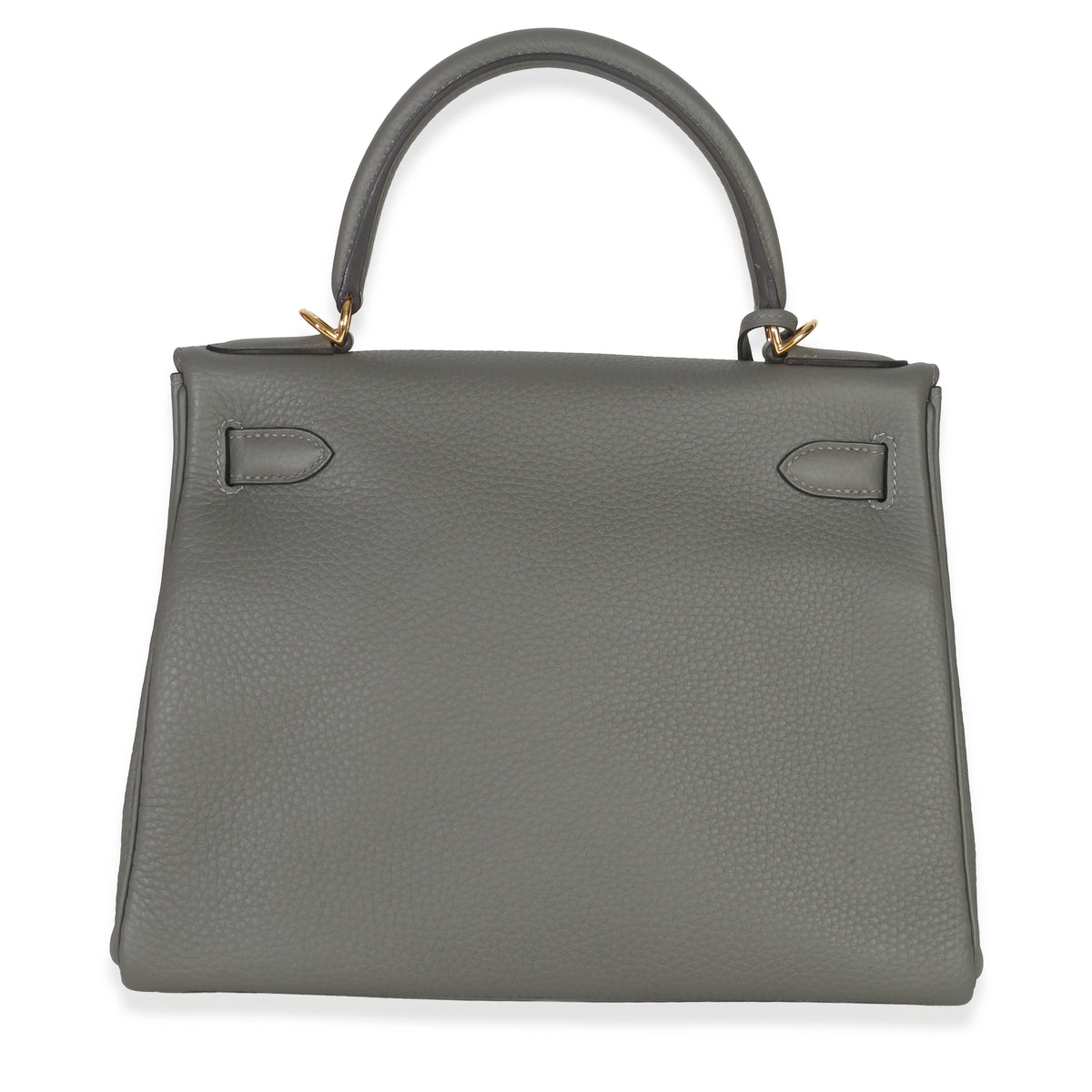 Hermès Gris Meyer Clemence Retourne Kelly 28 GHW Handbag stamp