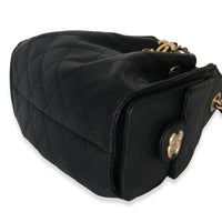 Chanel 26P Black Quilted Caviar Mini  25 Hobo Handbag Handbag clasp