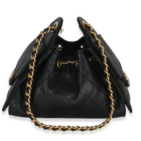 Chanel 26P Black Quilted Caviar Mini  25 Hobo Handbag Handbag stamp