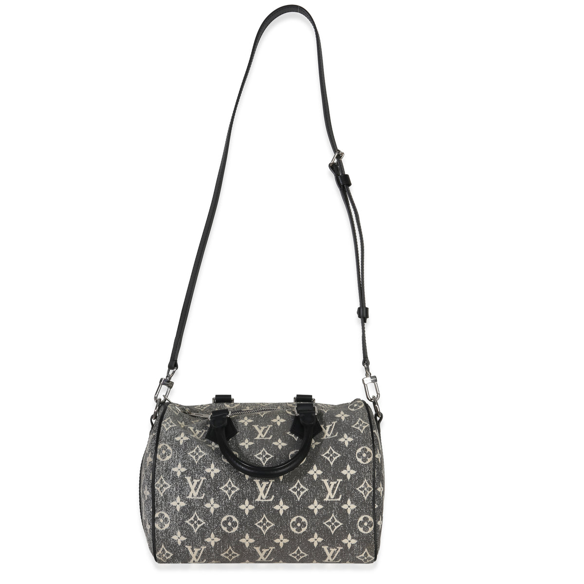 Louis Vuitton Black Monogram Denim Jacquard Speedy Bandouliere 25 Handbag av
