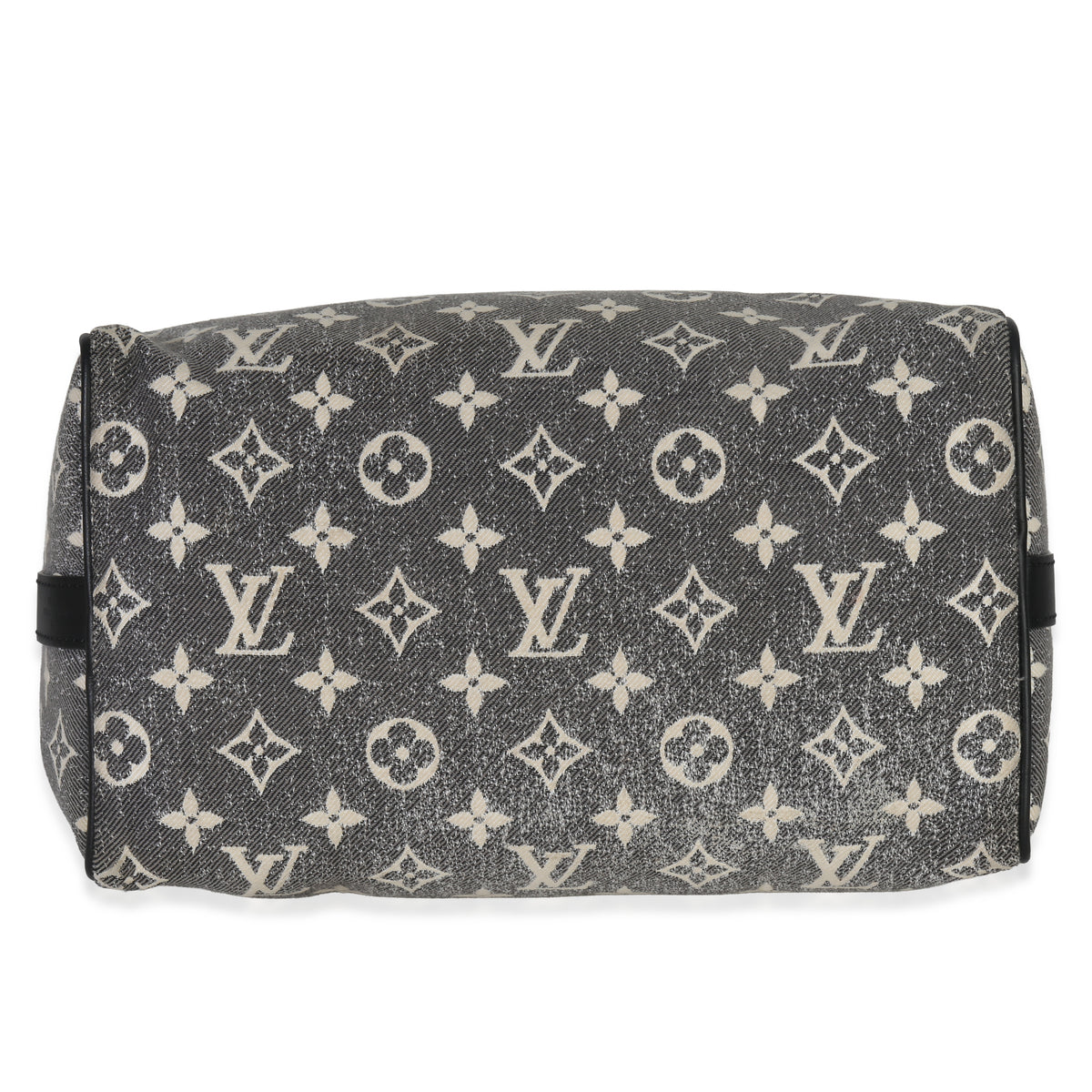 Louis Vuitton Black Monogram Denim Jacquard Speedy Bandouliere 25 Handbag stamp