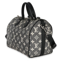 Louis Vuitton Black Monogram Denim Jacquard Speedy Bandouliere 25 Handbag sv