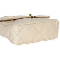 Chanel Beige Quilted Lambskin Medium  19 Flap Bag Handbag clasp