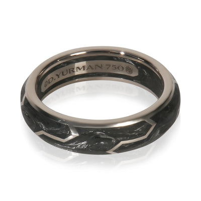 David Yurman White Gold  Forged Carbon Ring fv