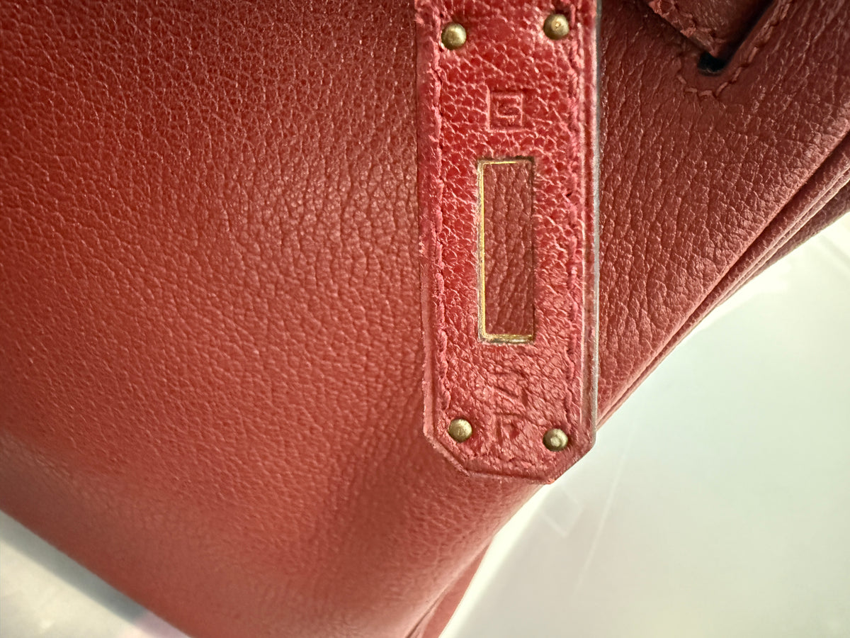 Hermès Rouge Grenat Chevre de Coromandel Birkin 35 PHW Handbag ad4