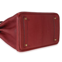 Hermès Rouge Grenat Chevre de Coromandel Birkin 35 PHW Handbag clasp