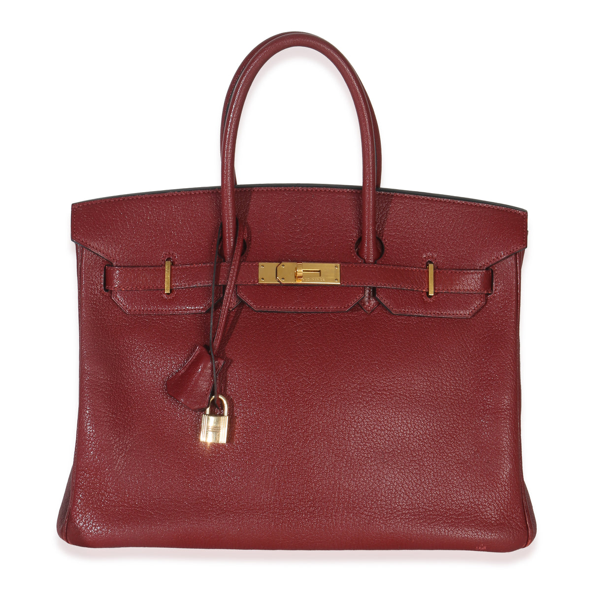 Hermès Rouge Grenat Chevre de Coromandel Birkin 35 GHW Handbag fv