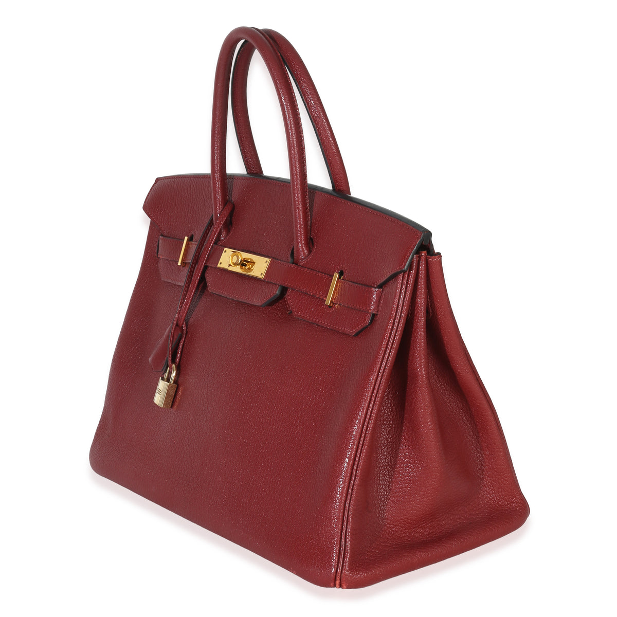 Hermès Rouge Grenat Chevre de Coromandel Birkin 35 GHW Handbag sv