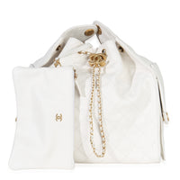 Chanel White Quilted Caviar Large  25 Hobo Handbag Handbag ad1