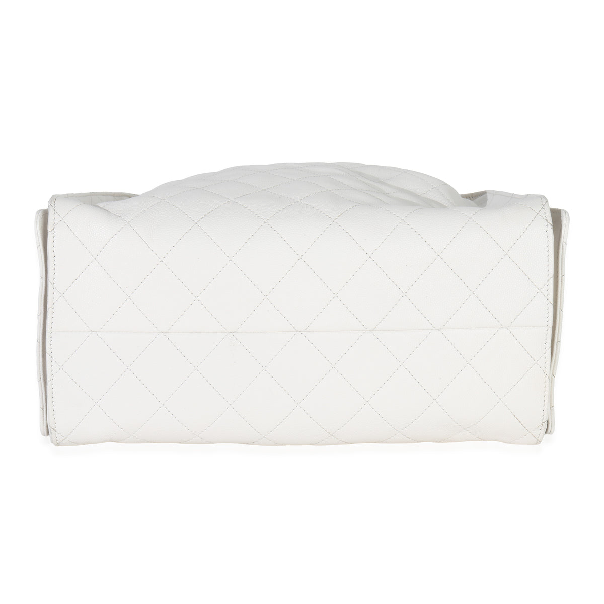 Chanel White Quilted Caviar Large  25 Hobo Handbag Handbag stamp