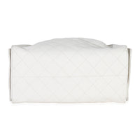 Chanel White Quilted Caviar Large  25 Hobo Handbag Handbag stamp