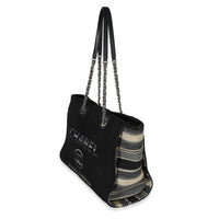 Chanel Blue Canvas Striped Small Deauville Shopping Tote Handbag pv