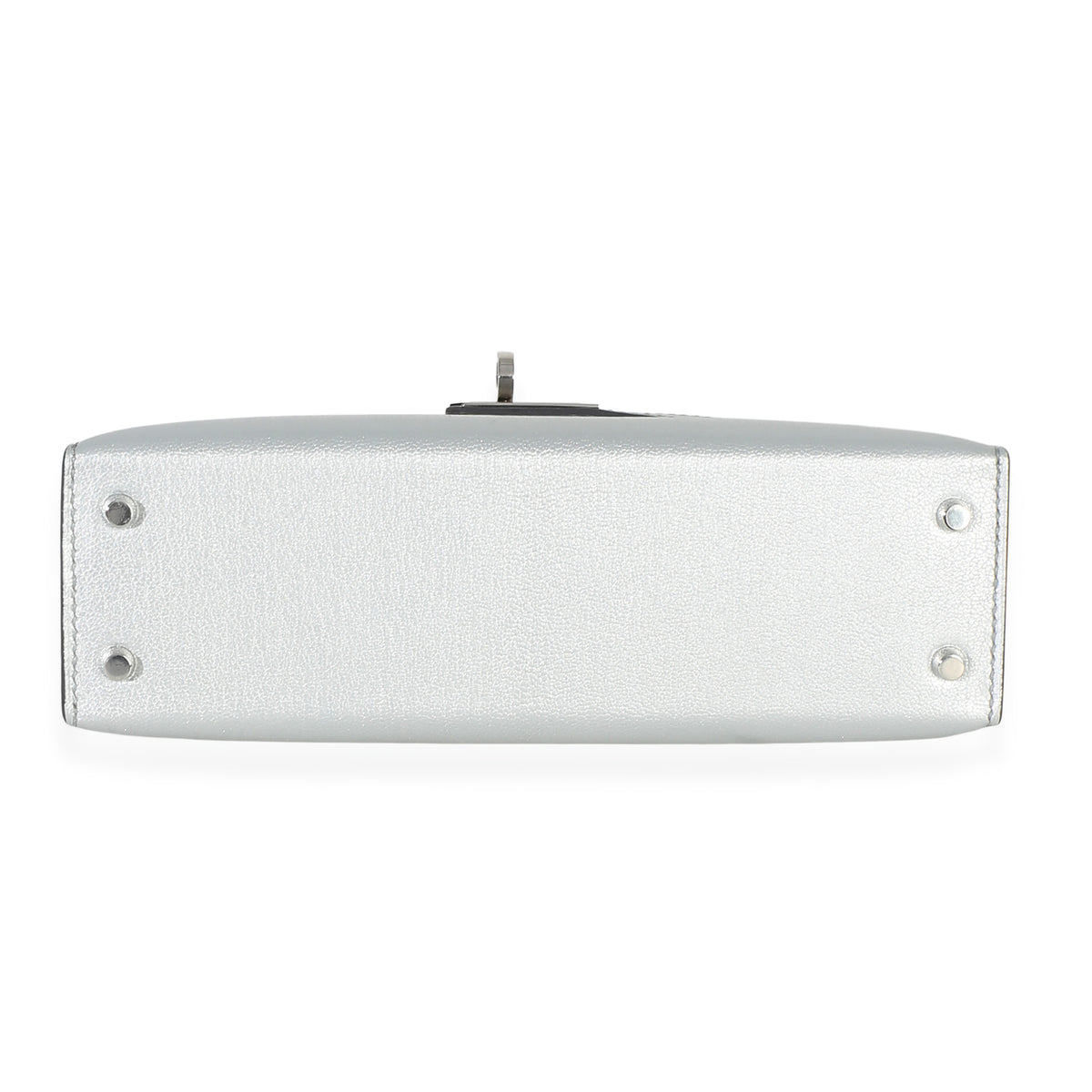 Hermès Argent Metallic Chevre Chamkilight Sellier Mini Kelly II 20 PHW Handbag clasp