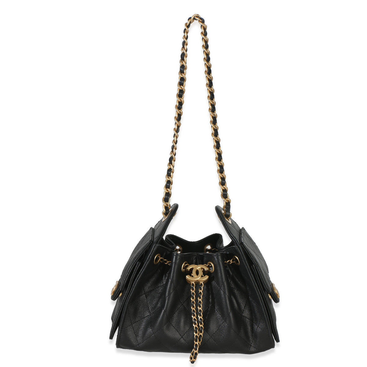 Chanel 26P Black Quilted Caviar Mini  25 Hobo Handbag Handbag av