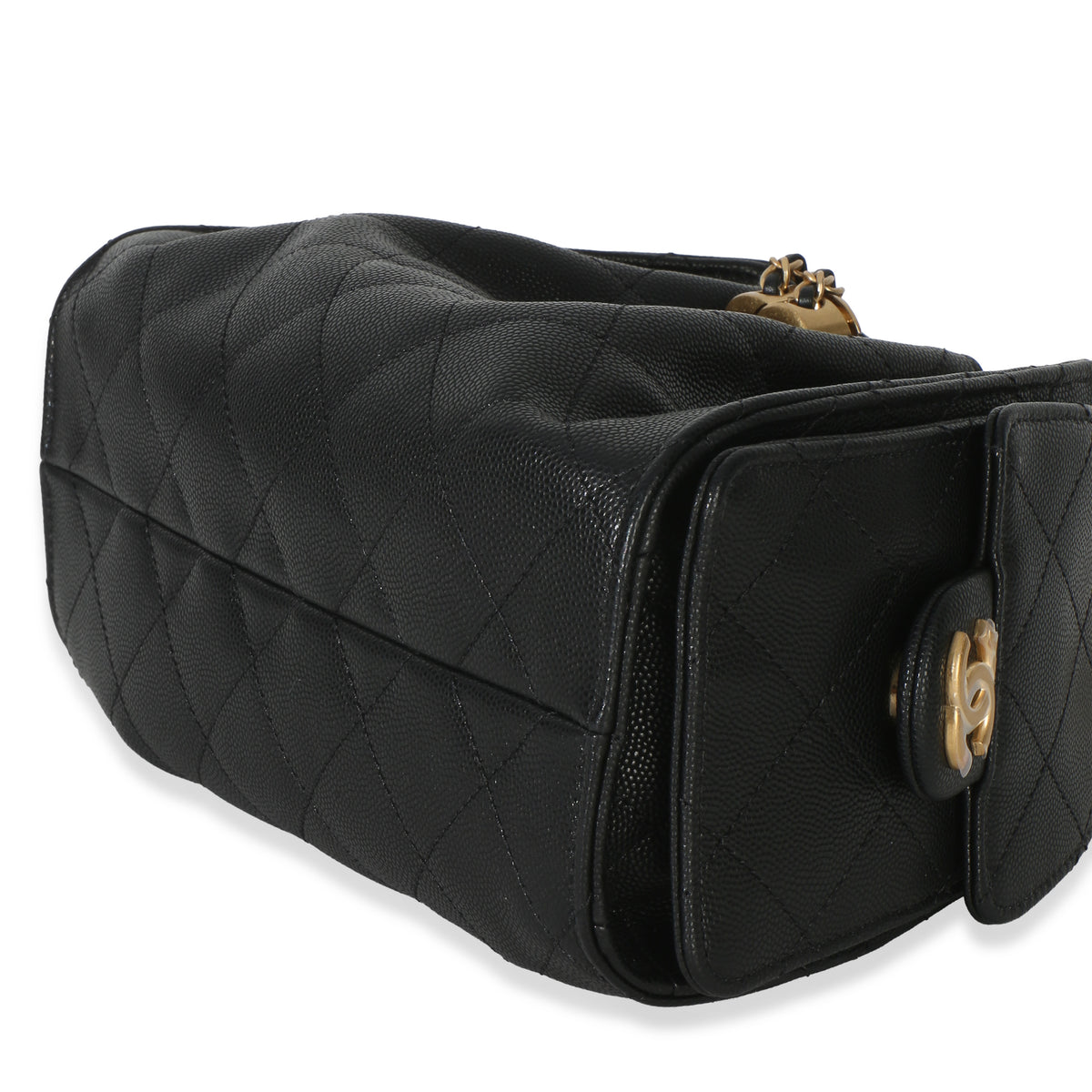 Chanel 26P Black Quilted Caviar Mini  25 Hobo Handbag Handbag box