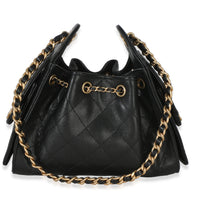 Chanel 26P Black Quilted Caviar Mini  25 Hobo Handbag Handbag bv