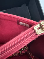Chanel Dark Pink Quilted Caviar Wallet On Chain Handbag ad4