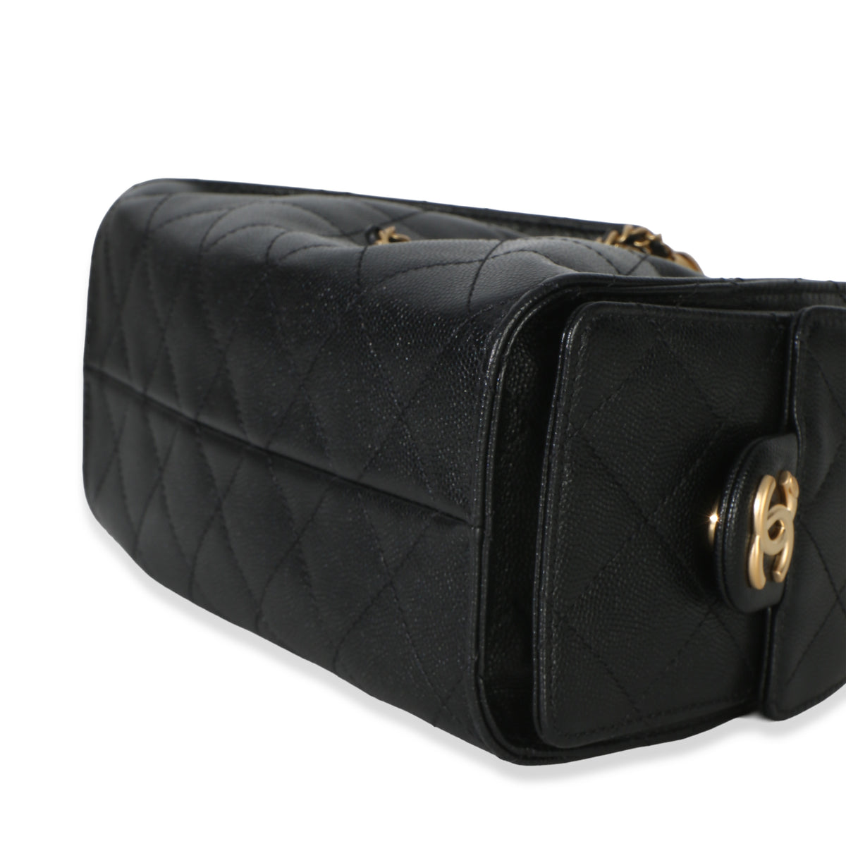 Chanel 26P Black Quilted Caviar Mini  25 Hobo Handbag Handbag box