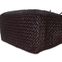 Bottega Veneta Burgundy Intrecciato Nappa Fringe Oversized Cabat Tote Handbag box
