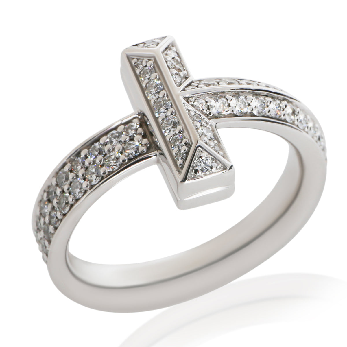 Tiffany & Co. White Gold Diamond Tiffany T T1 Ring bv