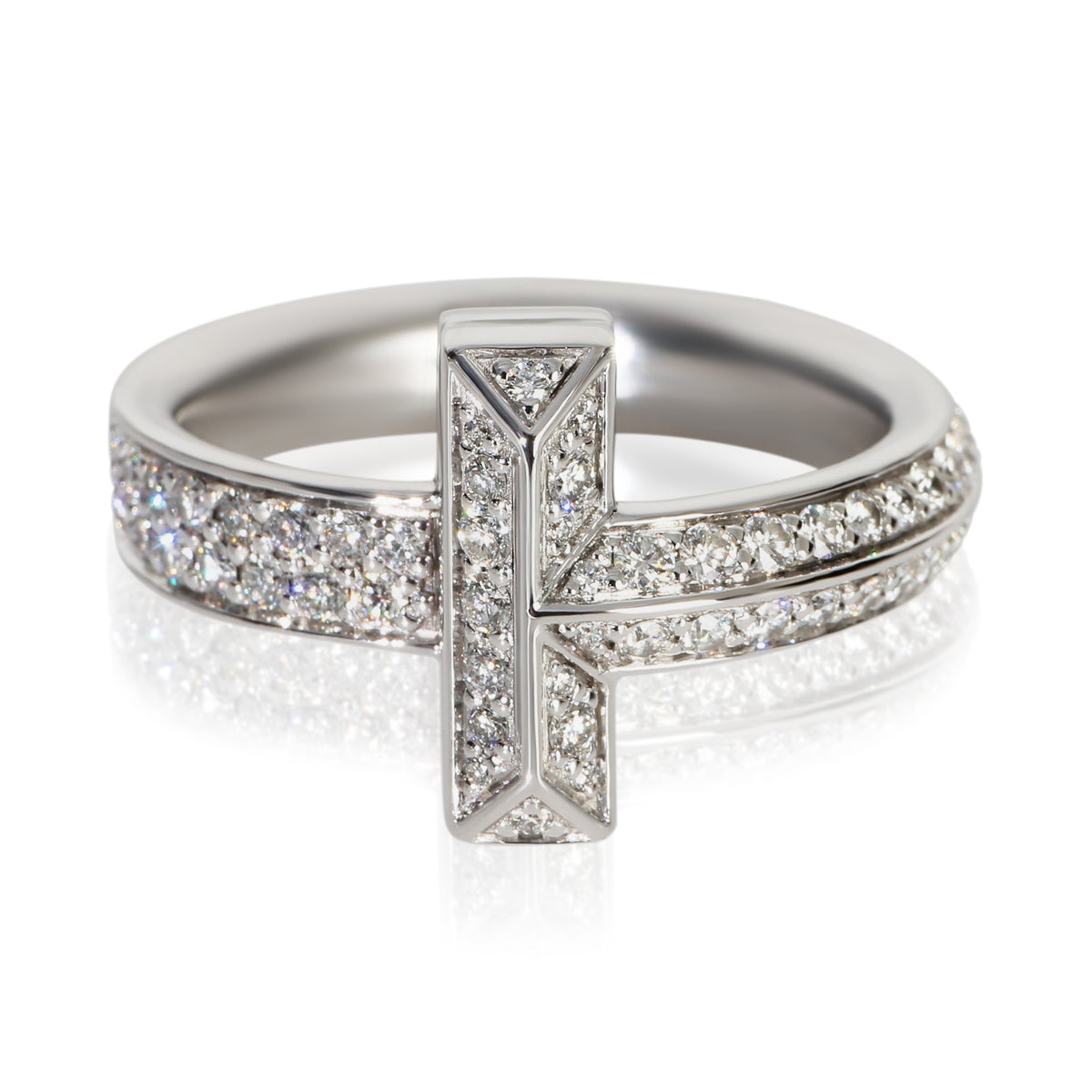 Tiffany & Co. White Gold Diamond Tiffany T T1 Ring fv