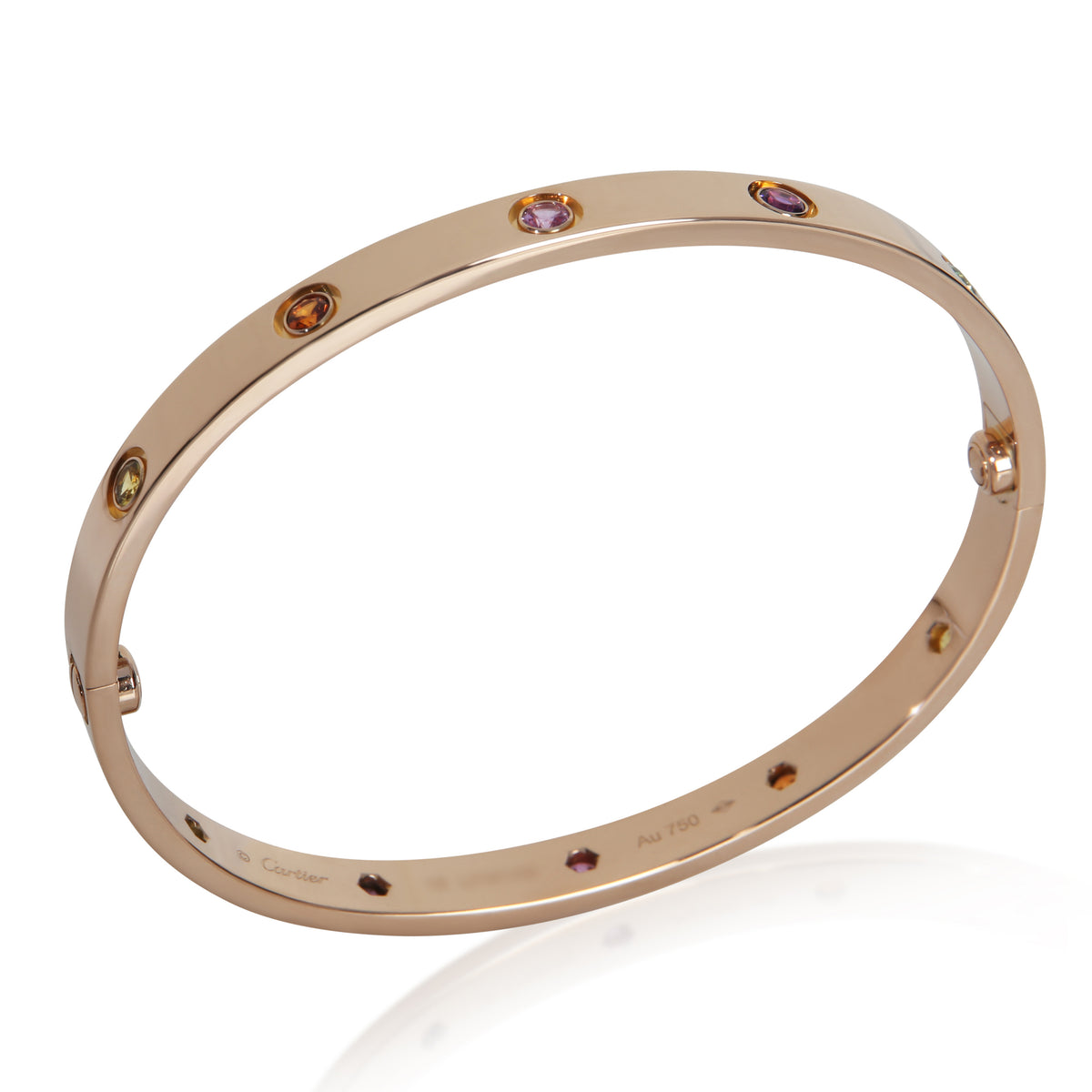 Cartier Rose Gold  Rainbow Gemstone Love Bracelet av