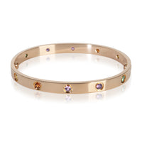 Cartier Rose Gold  Rainbow Gemstone Love Bracelet pv