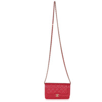 Chanel Red Quilted Lambskin Hold The Line CC Wallet On Chain Handbag av