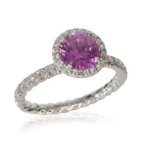 David Yurman 1.64 ct Round Sapphire and Diamond Eden Halo Engagement Ring av