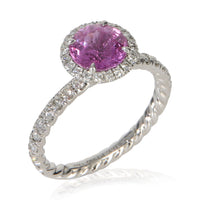 David Yurman 1.64 ct Round Sapphire and Diamond Eden Halo Engagement Ring bv