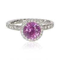 David Yurman 1.64 ct Round Sapphire and Diamond Eden Halo Engagement Ring fv