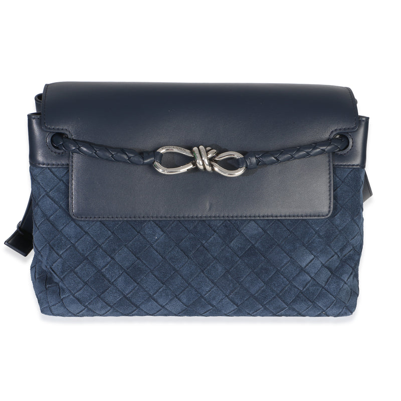 Bottega Veneta Neptune Intrecciato Suede Andiamo Messenger Bag Handbag fv