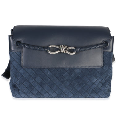 Bottega Veneta Neptune Intrecciato Suede Andiamo Messenger Bag Handbag fv