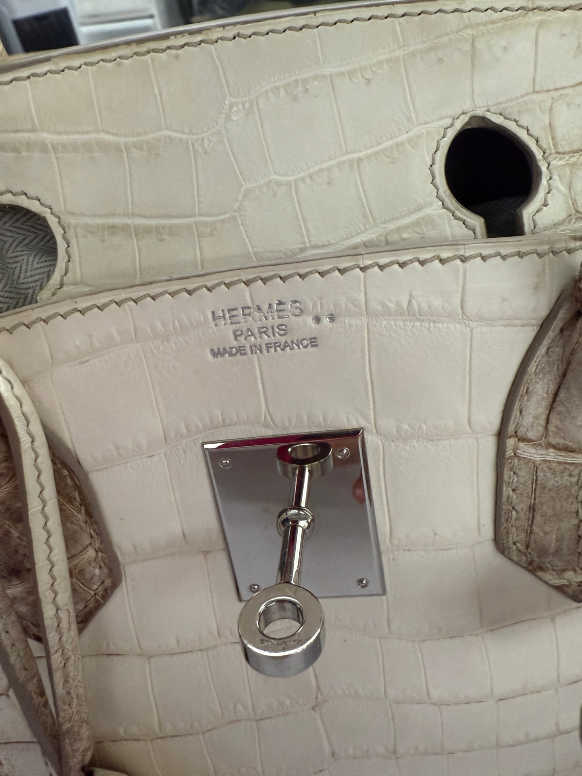 Hermès Blanc Matte Niloticus Crocodile Himalaya Birkin 30 PHW Handbag ad3