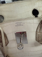 Hermès Blanc Matte Niloticus Crocodile Himalaya Birkin 30 PHW Handbag ad3
