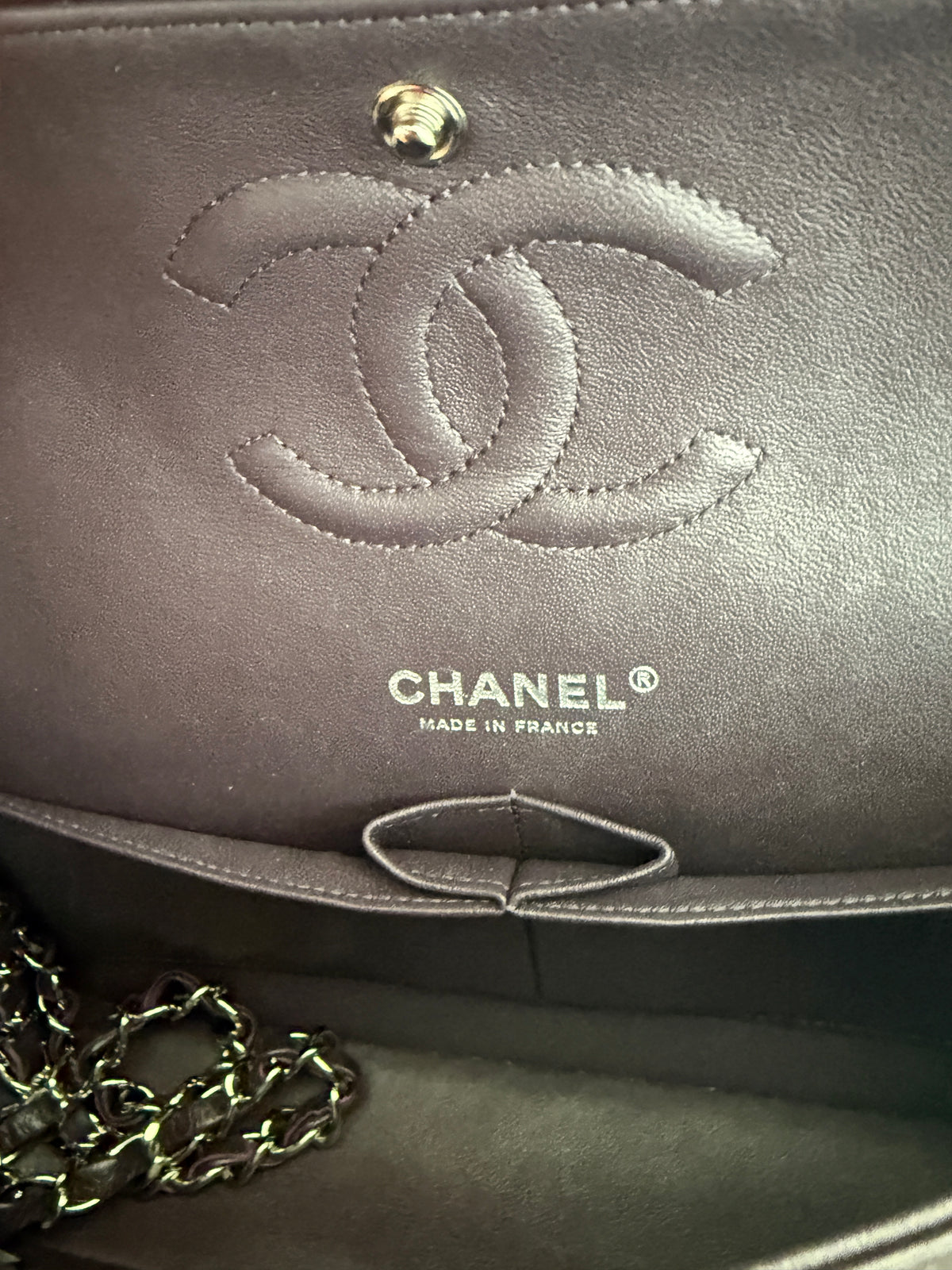 Chanel Purple Quilted Lambskin Medium Classic Double Flap Bag Handbag ad3
