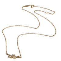 Tiffany & Co. Yellow Gold Diamond Small Model Knot Necklace pv