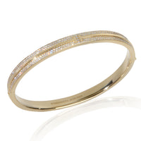 Tiffany & Co. Yellow Gold Diamond Tiffany T Hinged Bangle Bracelet bv