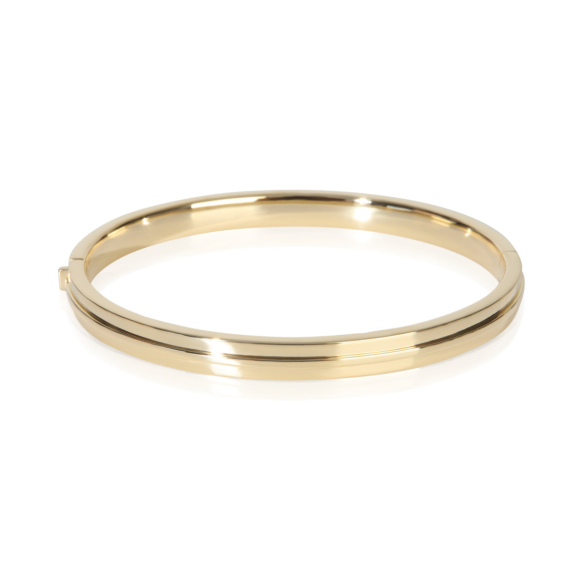 Tiffany & Co. Yellow Gold Diamond Tiffany T Hinged Bangle Bracelet pv