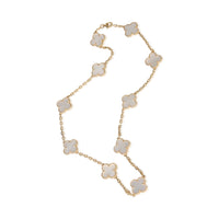 Van Cleef & Arpels Yellow Gold Mother Of Pearl Vintage Alhambra Necklace bv