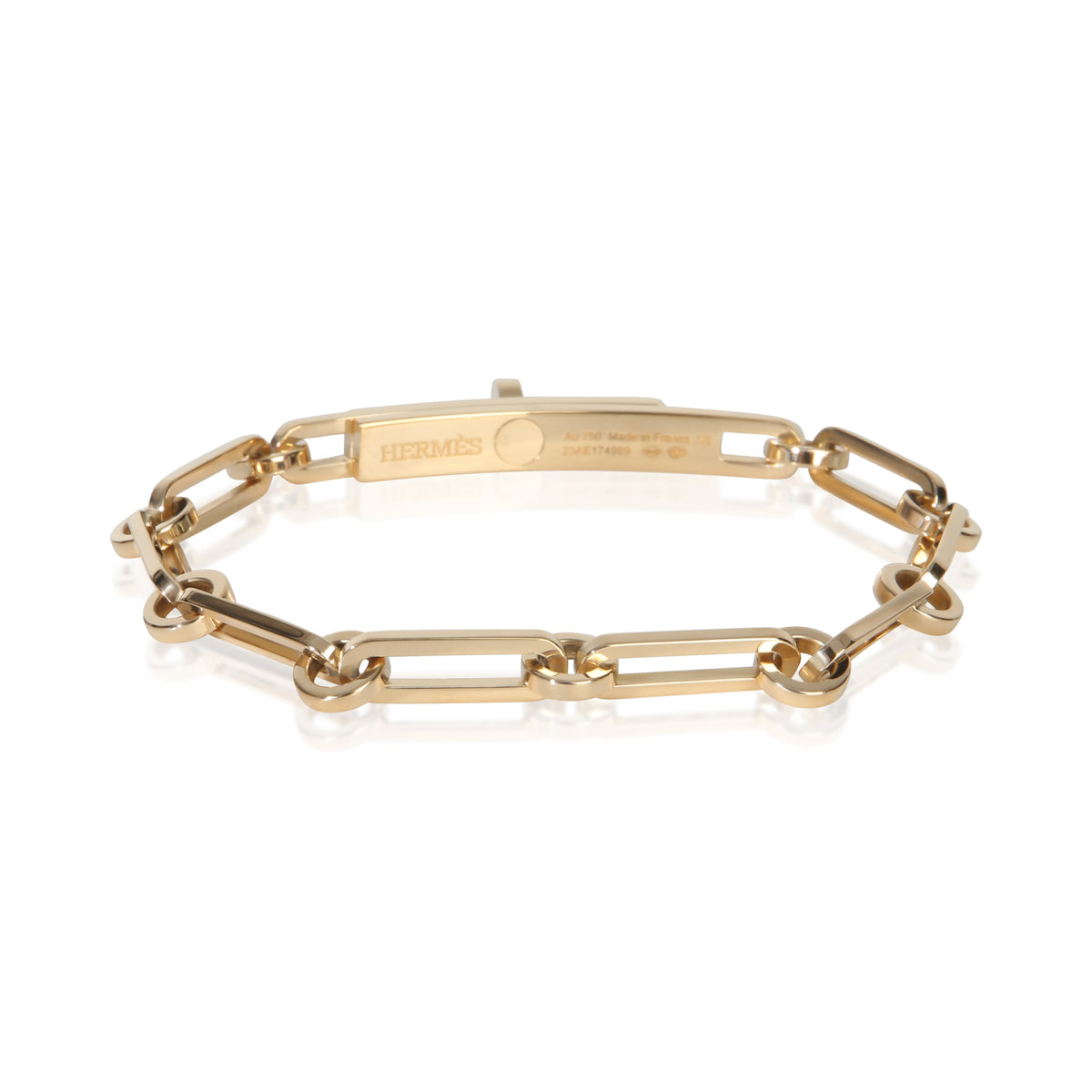 Hermès Yellow Gold Diamond Small Kelly Chaine Bracelet pv