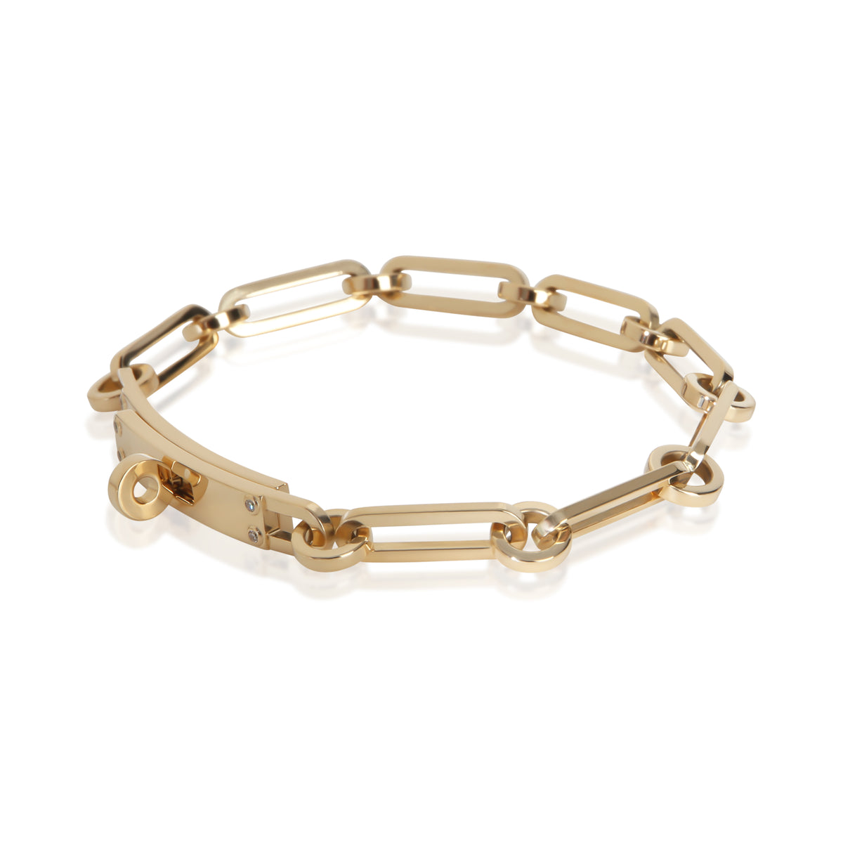 Hermès Yellow Gold Diamond Small Kelly Chaine Bracelet sv
