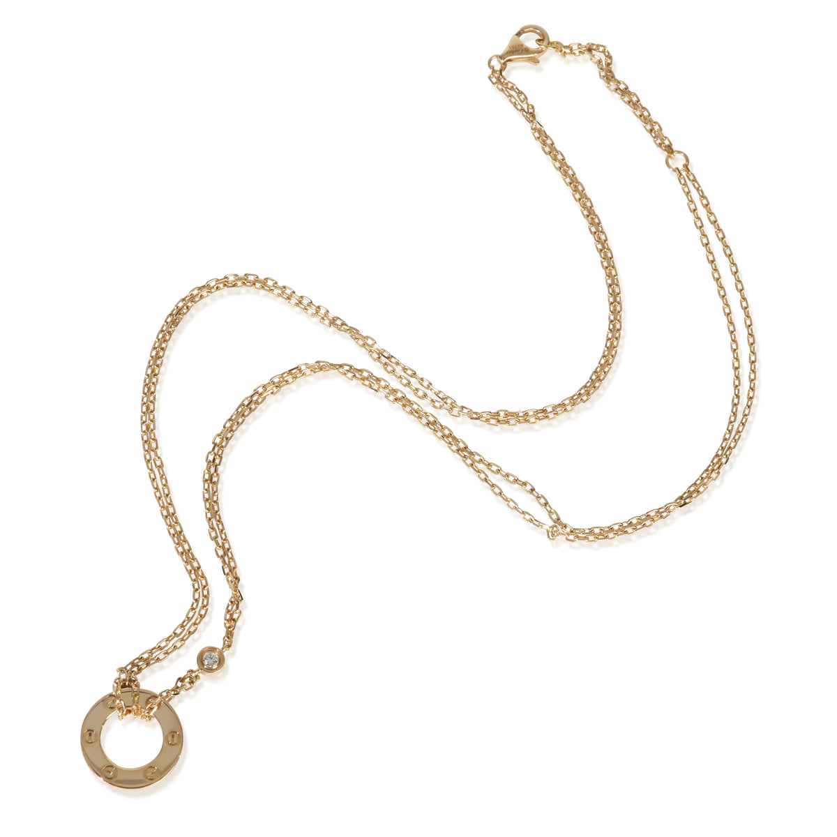 Cartier Yellow Gold Diamond Love Necklace bv