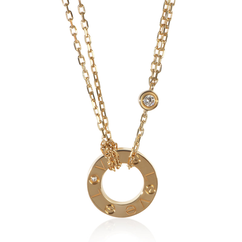 Cartier Yellow Gold Diamond Love Necklace fv